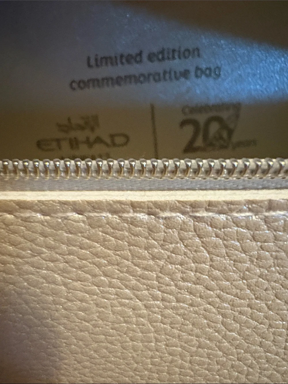 Etihad Airways 20th Anniversary limited edition amenity bag